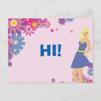 BLONDE FRAU IN BLAUE DRESS HI