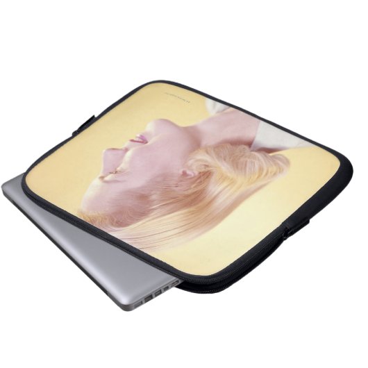 Blonde Frau Laptopschutzhülle (Vorne Knopf)