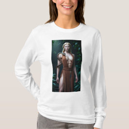 Blonde Frau mit Schlange auf dem Sweatshirt T-Shirt