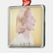 Blonde Frau Silbernes Ornament (Links)
