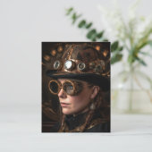 Blonde Frau Steampunk Mode Postkarte (Stehend Vorderseite)