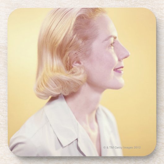 Blonde Frau Untersetzer (Vorderseite)