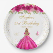 Blonde Girl Birthday Party Pappteller (Vorderseite)