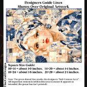 Blonde Girl, Blue & Cream Patchwork EC2L Decoupage Seidenpapier