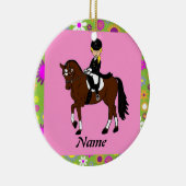 Blonde Girl Dressurreiter Karikatur Keramikornament (Rechts)