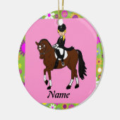 Blonde Girl Dressurreiter Karikatur Keramikornament (Links)