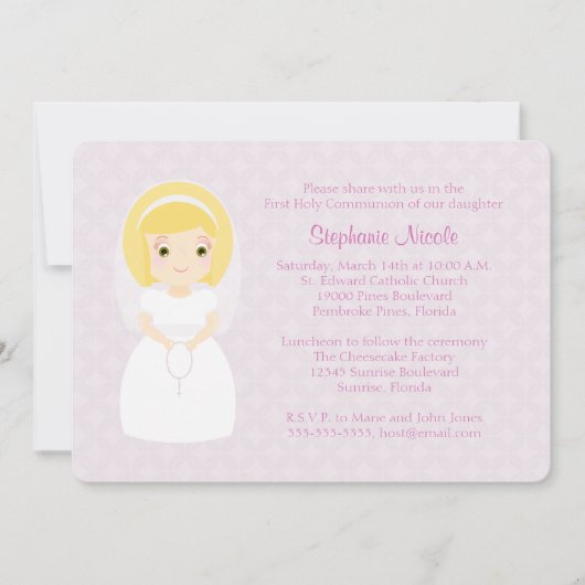 Blonde Girl Einladung (Vorderseite)