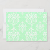 Blonde Girl First Communion Damask Einladung (Rückseite)