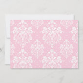 Blonde Girl First Communion Damask Einladung (Rückseite)