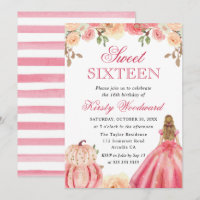 Blonde Girl in rosa Kleid Flor Pumpkins Sweet 16