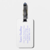 Blonde Girl lila, sonnige Kinder mit Namen Gepäckm Gepäckanhänger (Rückseite vertikal)