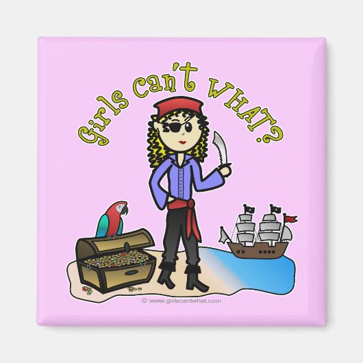 Blonde Girl Pirate Magnet (Vorne)