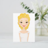 Blonde Girl Postkarte (Stehend Vorderseite)