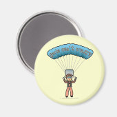 Blonde Girl Sky Diver Magnet (Vorderseite/Rückseite)
