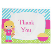 Blonde Girl Sleepover Slumber Party Geburtstag Große Geschenktüte (Rückseite)