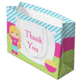 Blonde Girl Sleepover Slumber Party Geburtstag Große Geschenktüte (Rückseite Schrägansicht)