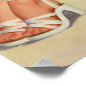 Blonde Girl Under Beach Umbrella Button Up Poster (Ecke)