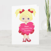Blonde-Girl-Valentinstag Karte (Vorderseite)