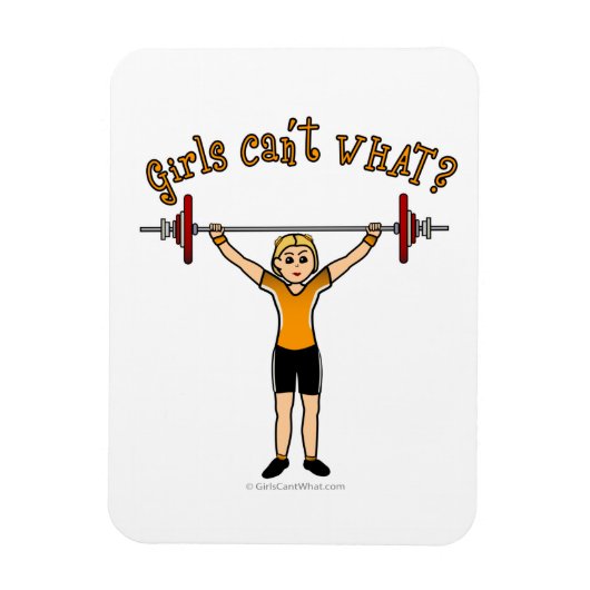 Blonde Girl Weightlift Magnet (Vertikal)