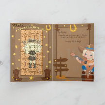 Blonde Girls A-Maze-ing Cowgirl Geburtstagskarte