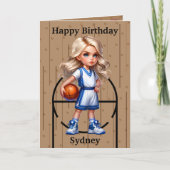 Blonde Girls Basketball Geheimnis Nachricht Geburt Karte (Vorderseite)