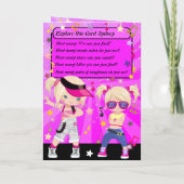 Blonde Girls Hip Hop Happy Birthday Karte (Rückseite)