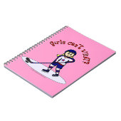 Blonde Girls Hockey-Spieler Notizblock (Linke Seite)