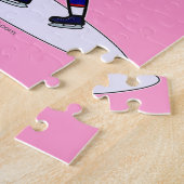 Blonde Girls Hockey-Spieler Puzzle (Seite)