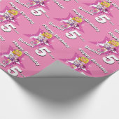 Blonde Girls pink personalisiert 5. Geburtstagspac Geschenkpapier (Ecke)