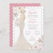 Blonde Glam Bride im Gown-Brautparty Einladung (Vorne/Hinten)