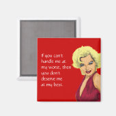 Blonde Glamour Girl Magnet (Vorderseite/Rückseite)