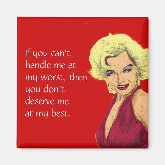 Blonde Glamour Girl Magnet (Vorne)