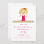 Blonde Gymnast | Birthday Invite Einladung (Vorne/Hinten)