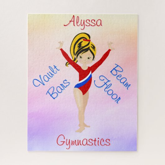 Blonde Gymnast Hazel Eyes Gymnastik Puzzle (Vertikal)