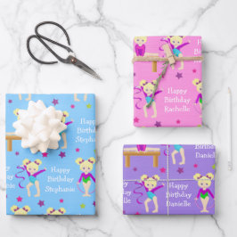 Blonde Gymnast Wrapping Paper Sheets Geschenkpapier Set