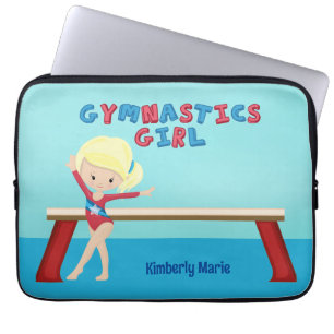 Blonde Gymnastik Girl Niedliche Personalisierte Ki Laptopschutzhülle
