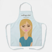 Blonde Haar Girl mit Makeup Custom Makeup Artist Schürze (Vorderseite)