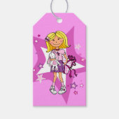 Blonde Haar Mädchen Star Rosa Gastgeschenk Geschen Geschenkanhänger (Vorderseite)