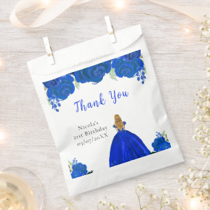 Blonde-Haar Prinzessin Blaues Blumen Geburtstagsfe Geschenktütchen