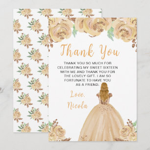 Blonde-Haar Prinzessin Peach Sweet Sixteen Dankeskarte