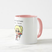 Blonde Haare Stylist Karikatur TASSE Personalisier (VorderseiteRechts)