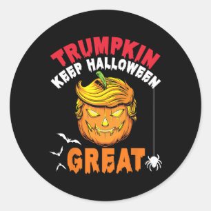 Blonde Haare Trump Kürbis Trumpkin Halloween behal Runder Aufkleber