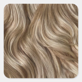 Blonde Hair Background Square Aufkleber