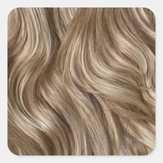 Blonde Hair Background Square Aufkleber (Vorderseite)
