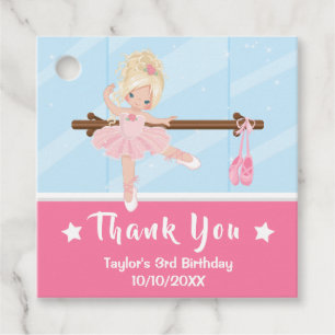 Blonde Hair Ballerina Pink Geburtstag Vielen Dank  Geschenkanhänger