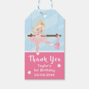 Blonde Hair Ballerina Pink Geburtstag Vielen Dank  Geschenkanhänger