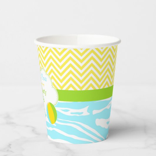 Blonde Hair Boy Pool Party Bash Party Pappbecher (Links)