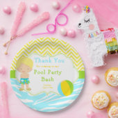 Blonde Hair Boy Pool Party Bash Party Pappteller (Party)