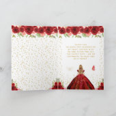 Blonde Hair Girl 16 . Geburtstag Dankeskarte (Innenseite)