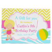 Blonde Hair Girl Pool Party Bash Vielen Dank Große Geschenktüte (Rückseite)